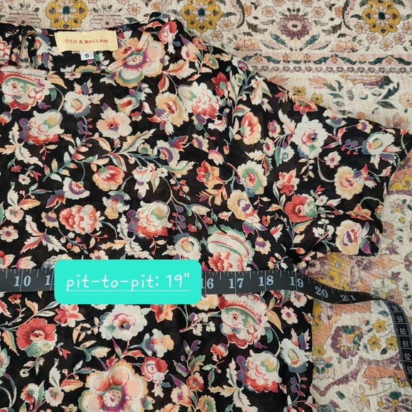 OTIS & MACLAIN Blouse | size Small | Vintage Style | Retro Floral Hyperfeminine - Picture 6 of 8